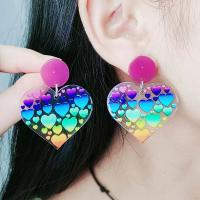 Acrylic Jewelry Earring, painted, Different Shape for Choice & fashion jewelry & for woman, 48x38mm, Sold By Pair