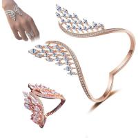 aleación de zinc Conjunto de joya, chapado, diferentes estilos para la opción & para mujer & con diamantes de imitación, Vendido por UD
