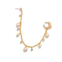 Iron Nose Piercing Jewelry with Plastic Pearl & Brass & Zinc Alloy plated & for woman 150mm 15mm 17mm Sold By PC