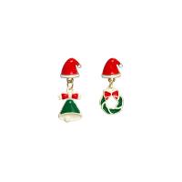 Zinklegierung Tropfen Ohrring, plattiert, Weihnachtsschmuck & verschiedene Stile für Wahl & für Frau & Emaille, 12-39mm, verkauft von Paar