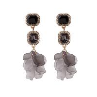 Acrylic Drop Earring with Zinc Alloy Rose gold color plated for woman & with rhinestone Sold By Pair