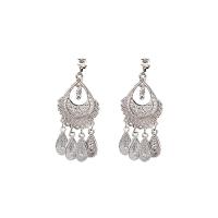 Tibetan Style Drop Earring, silver color plated, folk style & different styles for choice & for woman, 26-65mm, Sold By Pair