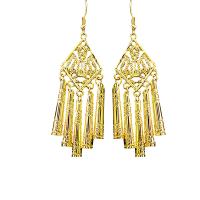 Zinklegierung Tropfen Ohrring, goldfarben plattiert, Bohemian-Stil & verschiedene Stile für Wahl & für Frau, 17-85mm, verkauft von Paar