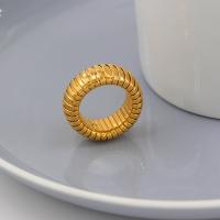 Stainless Steel Finger Ring 304 Stainless Steel Vacuum Ion Plating fashion jewelry & for man golden 12mm Sold By PC
