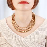 Nerezová ocel šperky náhrdelník, 304 Stainless Steel, Kolo, módní šperky & různé velikosti pro výběr & pro ženy, zlatý, Prodáno By PC