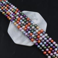 Runde ferskvandskulturperle Beads, Ferskvandsperle, du kan DIY, blandede farver, 7-8mm, Solgt Per Ca. 36 cm Strand