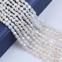 Naturales agua dulce perlas sueltas, Perlas cultivadas de agua dulce, Bricolaje, Blanco, 6-8mm, longitud aproximado 36 cm, Vendido por UD