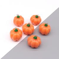 Resin Pendant, Pumpkin, epoxy gel, DIY, orange, Approx 100PCs/Bag, Sold By Bag