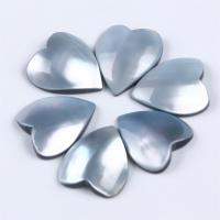 Shell Cabochons, Natural Seashell, Heart, DIY, silver color, 19x17mm, Sold By Pair