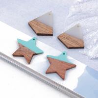 Wood Pendants, with Resin, epoxy gel, Different Shape for Choice & DIY, more colors for choice, Sold By PC