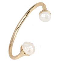 Tibetan Style Bangle, with Plastic Pearl, fashion jewelry & for woman, nickel, lead & cadmium free, 59mm, Sold By PC