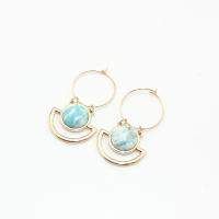 Zinc Alloy Drop Earrings with turquoise fashion jewelry & for woman nickel lead & cadmium free 50mm Sold By Pair