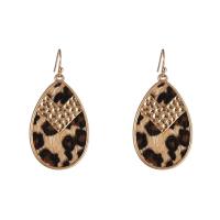 Zinc Alloy Drop Earrings with PU Leather fashion jewelry & for woman nickel lead & cadmium free Sold By Pair