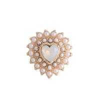 Zinc Alloy Finger Ring Setting with Plastic Pearl fashion jewelry & for woman nickel lead & cadmium free 17mm Sold By PC