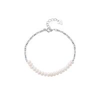 925 Sterling Silver Bangle Bracelet, with Shell Pearl, fashion jewelry & for woman, nickel, lead & cadmium free, Length:Approx 7.87 Inch, Sold By PC
