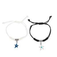 Zinc Alloy Bracelet with Wax Cord Star 2 pieces & fashion jewelry & Unisex nickel lead & cadmium free Length Approx 4.92 Inch Sold By Set