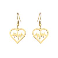 Stainless Steel Drop Earring 304 Stainless Steel Heart Vacuum Ion Plating fashion jewelry & for woman Sold By Pair