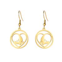 Stainless Steel Drop Earring, 304 Stainless Steel, Vacuum Ion Plating, fashion jewelry & for woman, more colors for choice, 20x40.70mm, Sold By Pair