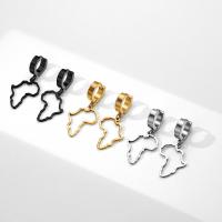 Huggie Hoop Drop Earring 304 Stainless Steel Map Vacuum Ion Plating fashion jewelry & for woman Sold By Pair