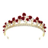 Bridal Tiaras, Tibetan Style, with Plastic Pearl, plated, fashion jewelry & for woman & with rhinestone, golden, nickel, lead & cadmium free, Inner Diameter:Approx 145mm, Sold By PC