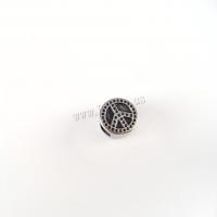 Acier inoxydable Spacer Perles, Acier inoxydable 304, Plat rond, DIY & noircir, couleur originale, 11x8mm, Trou:Environ 5mm, Vendu par PC