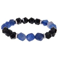 Gemstone Bracelets, with Obsidian, fashion jewelry & different materials for choice & Unisex & faceted, more colors for choice, 10mm, Length:Approx 7-8.5 Inch, Sold By PC