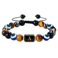 Gemstone Bracelets with Knot Cord fashion jewelry & letters are from A to Z & Unisex & adjustable Length Approx 7-11.5 Inch Sold By PC