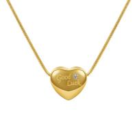 Stainless Steel Jewelry Necklace, 304 Stainless Steel, Heart, Vacuum Ion Plating, fashion jewelry & for woman, more colors for choice, 11.50x11.50mm, Length:Approx 47 cm, Sold By PC