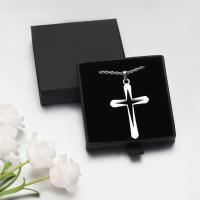 Stainless Steel Jewelry Necklace, 304 Stainless Steel, Cross, fashion jewelry & Unisex, original color, 30x48mm, Length:50 cm, Sold By PC