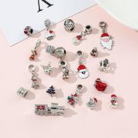Zinc Alloy Christmas Pendants silver color plated DIY  & enamel Sold By PC