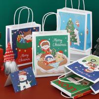 Рождественский мешок подарка, бумага, Прямоугольная форма, Рождественский дизайн & различные модели для выбора, Много цветов для выбора, 180x80x210mm, продается PC