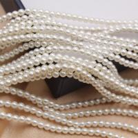 Fashion Χάντρες, Χάντρες από γυαλί, Γύρος, DIY, λευκό, Sold Per Περίπου 120 cm Strand