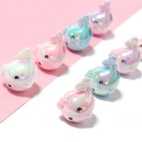 Plated Acrylic Beads, Dolphin, cute & DIY, more colors for choice, 25x19mm, Sold By PC