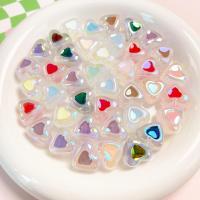 Perles  acrylique plaqué , coeur, DIY, plus de couleurs à choisir, 17x15mm, Vendu par PC