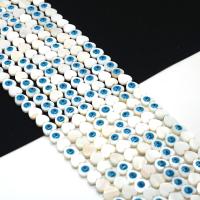 Perlas de espaciador, Concha de agua dulce, Bricolaje & diverso tamaño para la opción, azul, Vendido para aproximado 38 cm Sarta