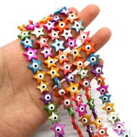 Spacer Perlen Schmuck, Süßwassermuschel, Stern, DIY & verschiedene Größen vorhanden & Emaille, gemischte Farben, verkauft per ca. 38 cm Strang