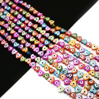 Spacer Perlen Schmuck, Süßwassermuschel, Herz, DIY & Emaille, gemischte Farben, 8mm, verkauft per ca. 38 cm Strang