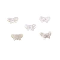 Weiße Lippenschale Perlen, Schmetterling, DIY, weiß, 12x20mm, verkauft von PC