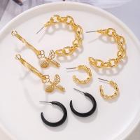 Zinc Alloy Stud Earring 4 pieces & fashion jewelry & for woman nickel lead & cadmium free Sold By Set
