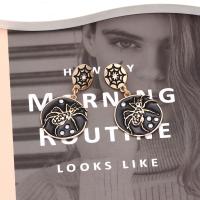 New Hot Halloween Jewelry and Decor Zinc Alloy with enamel Round fashion jewelry & for woman & with rhinestone multi-colored nickel lead & cadmium free Sold By Pair