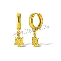 Huggie Hoop Drop Earring Brass real gold plated for woman golden Sold By Pair