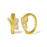 Krychlový Circonia Micro vydláždit mosazný prsten, Mosaz, skutečný pozlacené, micro vydláždit kubické zirkony & pro ženy, zlatý, Prodáno By PC