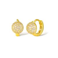 Cubic Zirconia Micro Pave Brass Earring, real gold plated, micro pave cubic zirconia & for woman, more colors for choice, Sold By Pair