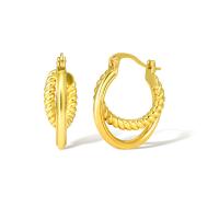 Messing Spring hoop oorbellen, echt goud verguld, voor vrouw, gouden, Verkocht door pair