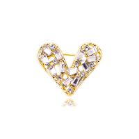 Zinc Alloy Brooches Heart plated for woman & with rhinestone Sold By PC