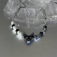 Titanium stål armbånd, med Glass Pearl & Zinc Alloy, med 5cm extender kæde, mode smykker & for kvinde, Længde Ca. 16.5 cm, Solgt af PC