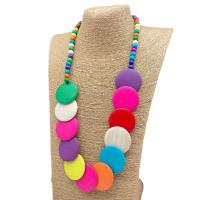 Wood Necklace, fashion jewelry & for woman, multi-colored, Sold Per 76 cm Strand