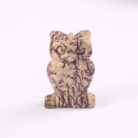 Fashion Decoration, Chinese Painting Stone, Owl, polished, for home and office, mixed colors, 50x30x19mm, Sold By PC