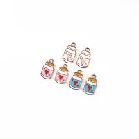 Tibetan Style Enamel Pendants, Bottle, gold color plated, DIY, more colors for choice, 9x17mm, Approx 100PCs/Bag, Sold By Bag