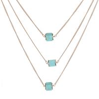 Multi Layer Necklace Zinc Alloy with turquoise three layers & fashion jewelry & for woman nickel lead & cadmium free Length Approx 18.5 Inch Approx 22.04 Inch Approx 25.19 Inch Sold By PC